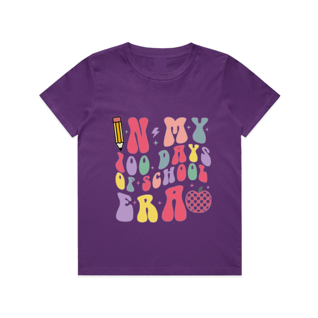 MLW By Design - 100 Days of School Retro Font Tee | 5 Colours