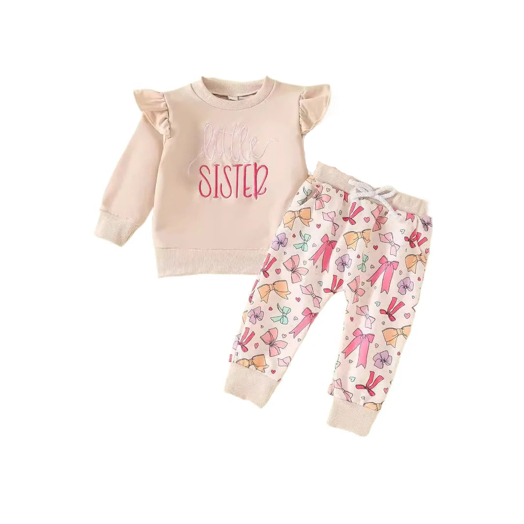 Little Sister Pink Bows Set