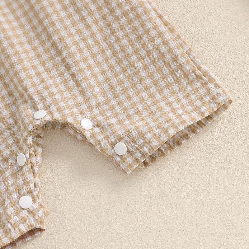 Checkered Pocket Rompers | 3 Colours