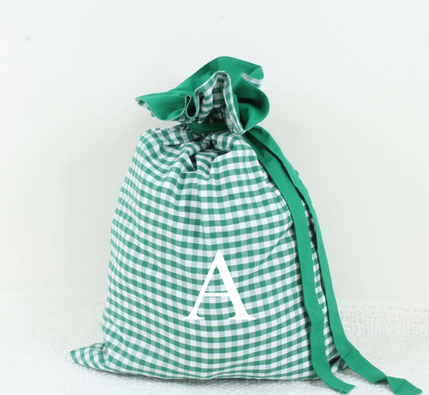 Meridian Etch - Personalised Initial Gingham Santa Sack | Various Colours