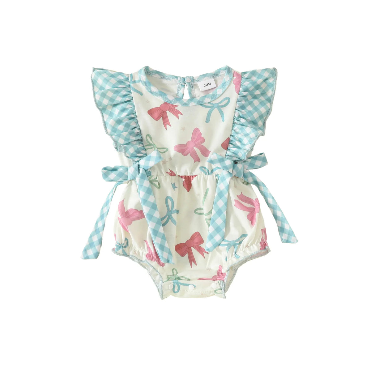 Frilly Bows Romper | Blue