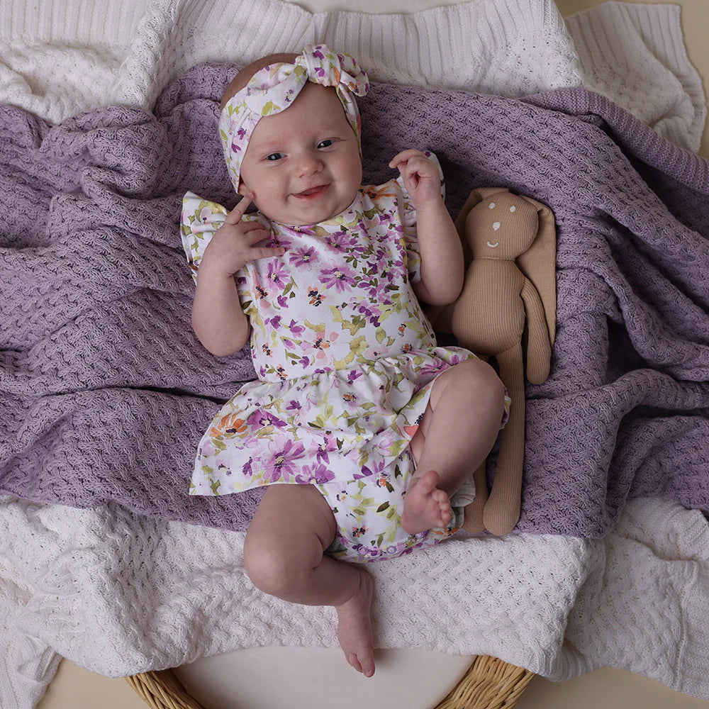 Snuggle Hunny Kids - Diamond Knit Baby Blanket | Lavender
