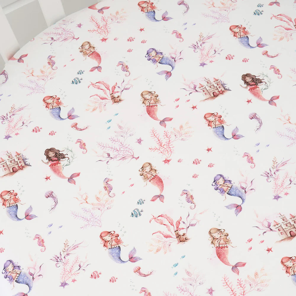 Snuggle Hunny Kids - Organic Fitted Cot Sheet | Mermaid