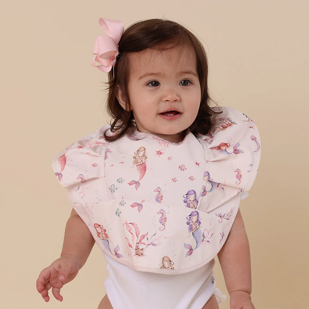 Snuggle Hunny Kids - Waterproof Frill Snuggle Bib | Mermaid