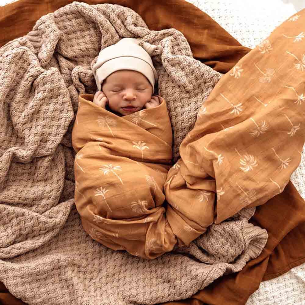 Snuggle Hunny Kids - Organic Muslin Wrap | Bronze Palm