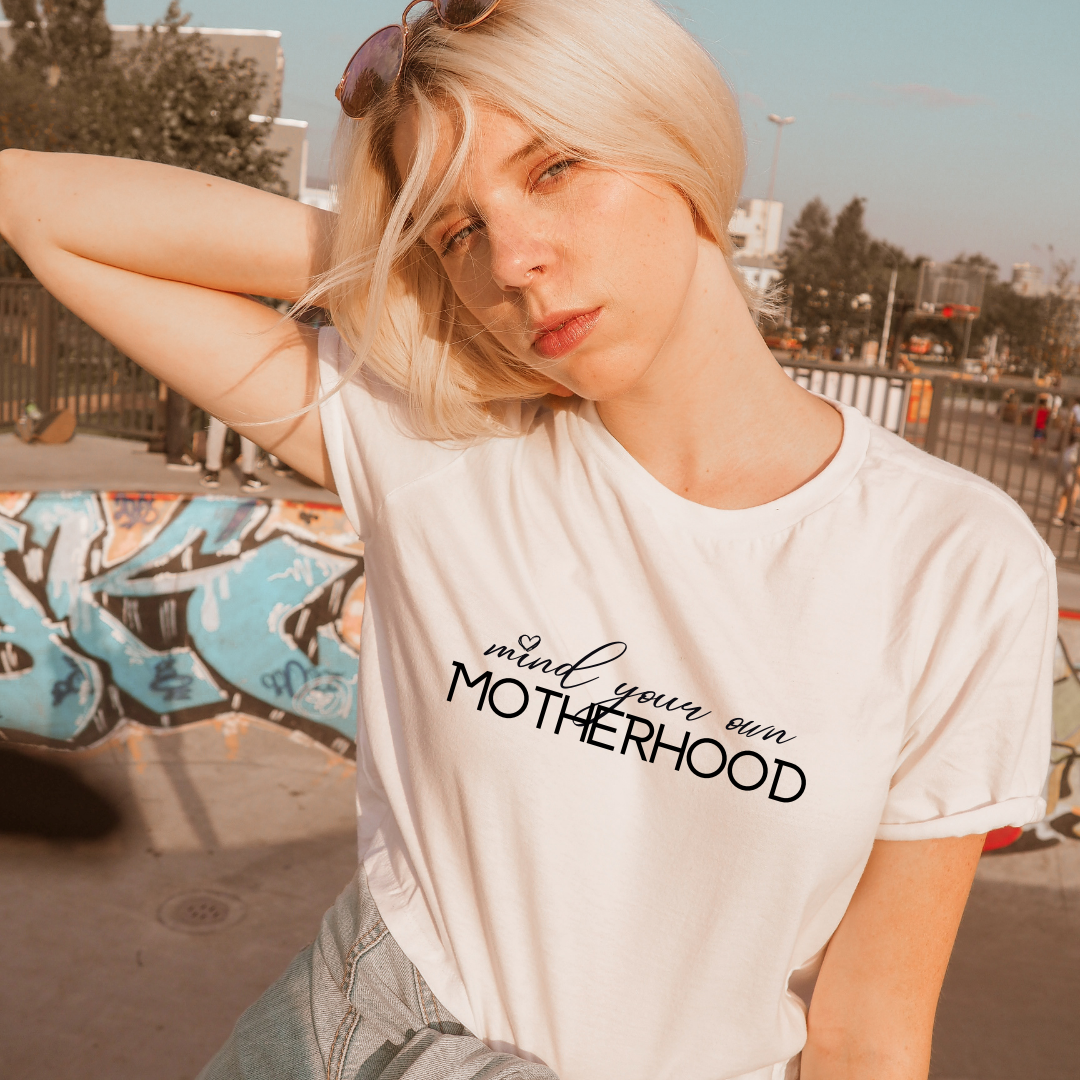 MLW By Design - Mind Your Own Motherhood Adult Tee | White