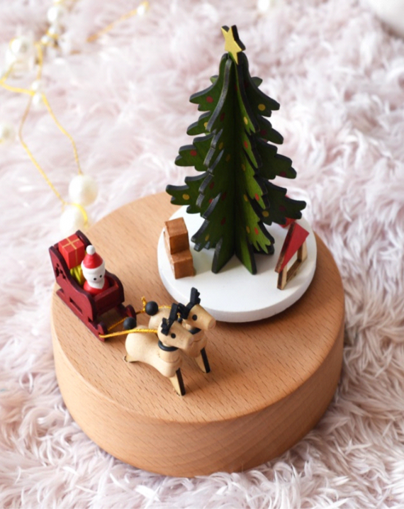 Timber Tinkers - Christmas Music Box –  Santa Sleigh