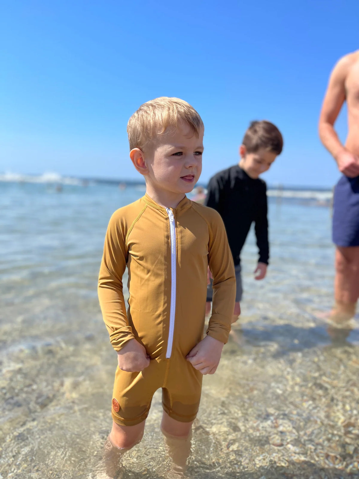 Kicky Swim - One Piece Rashguard Suit | Golden Mustard