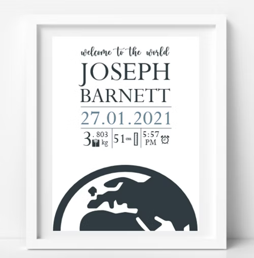 BabyCusch - Welcome to the World Birth Frame