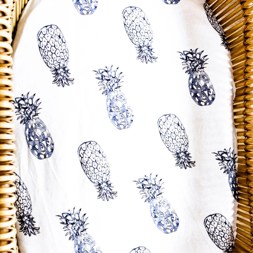 Anchor & Arrow - Bassinet sheet / Change Table Cover | Indigo Pineapples