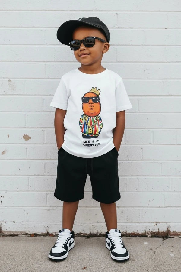 LiL'G & Co. - BIG POPPA Short Sleeve T-shirt | White