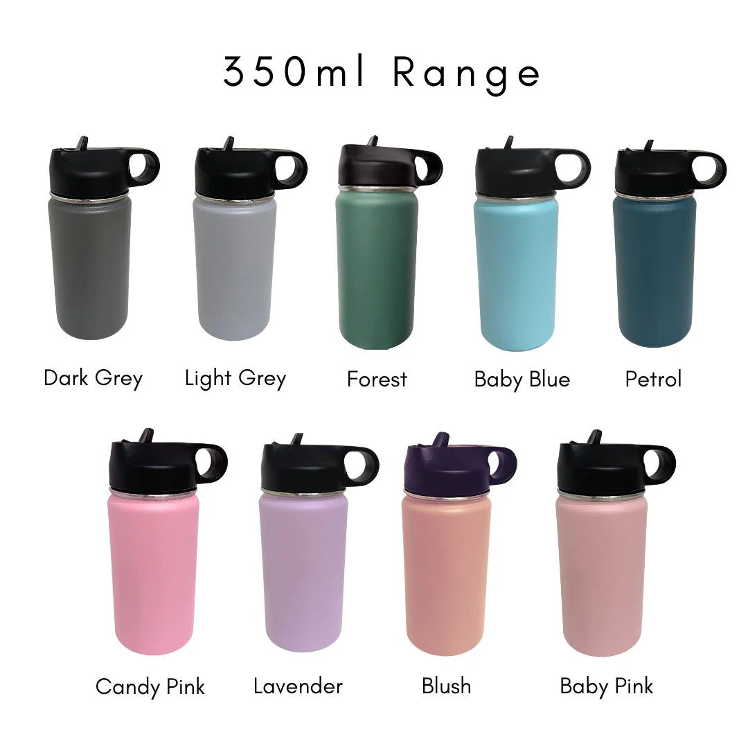 CMC GOLD - Personalised Small Stainless Steel Drink Bottle 350ml | Various Colours