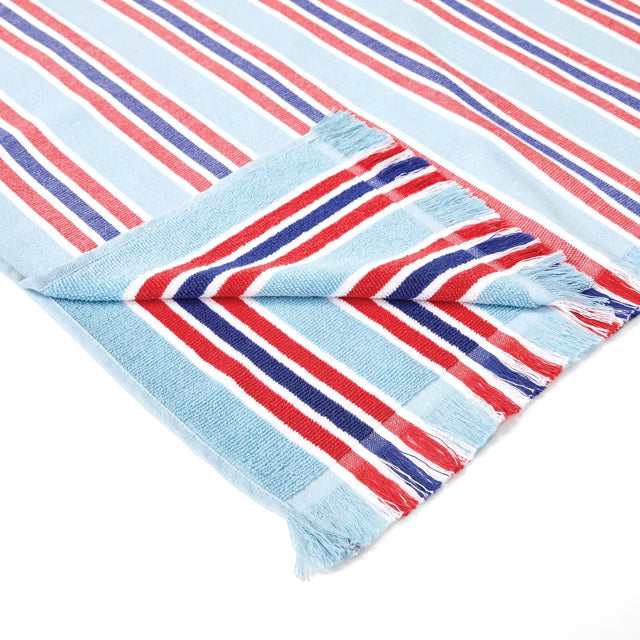MLW By Design - Personalised Poncho Beach Towel | Blue & Red Stripes *LIMITED EDITION*
