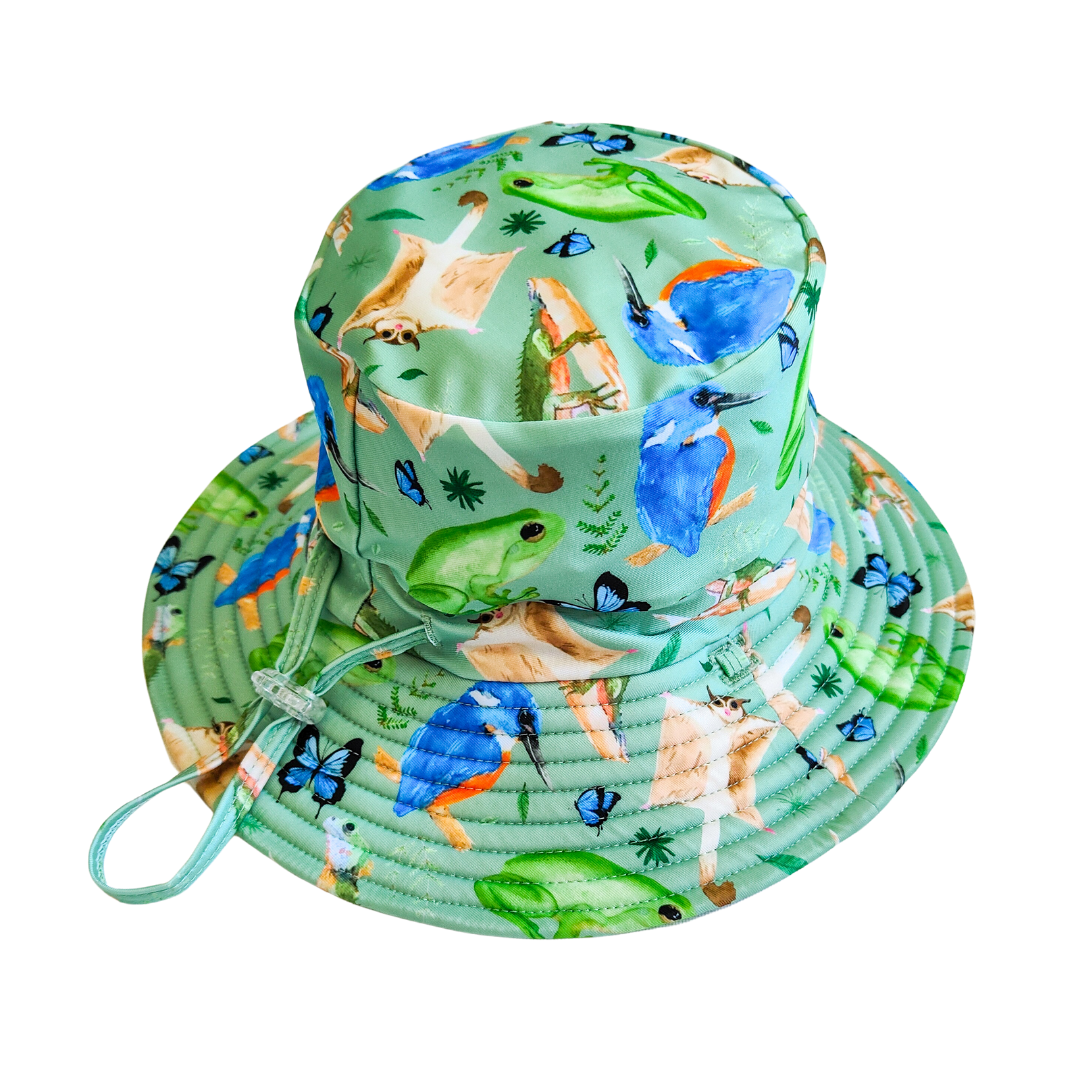 Little E & Co - Reversible Swim Hat | Forest