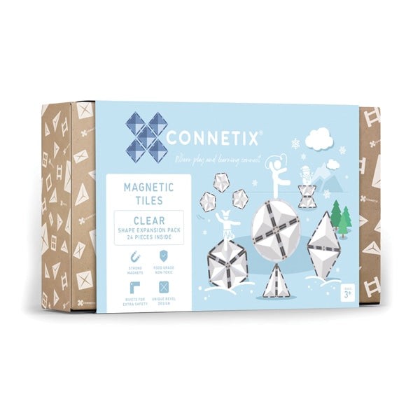 Connetix Tiles - 24 Piece Clear Shape Expansion Pack