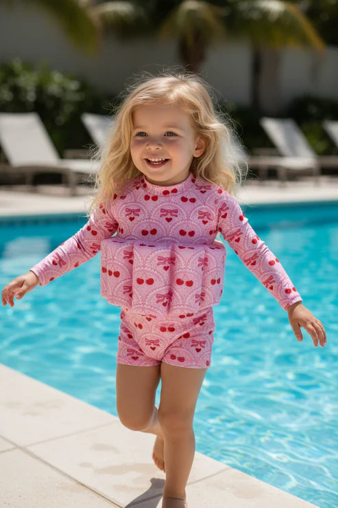 Little Soleil - Long Sleeve Floatsuit | Cherry