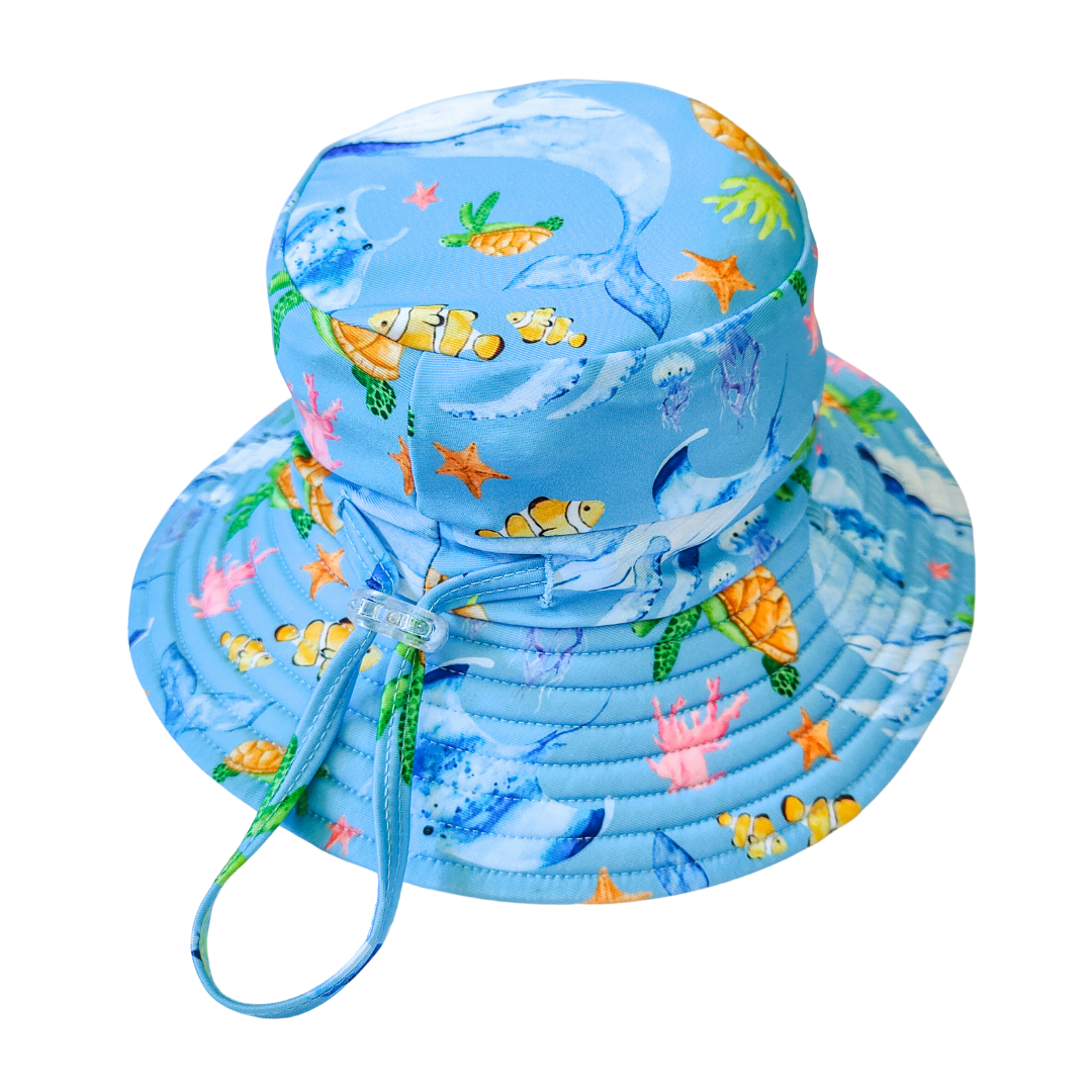 Little E & Co - Reversible Swim Hat | Ocean