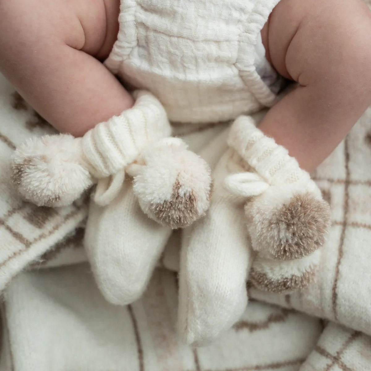 Pop Ya Tot - Pom Pom Booties | Milk