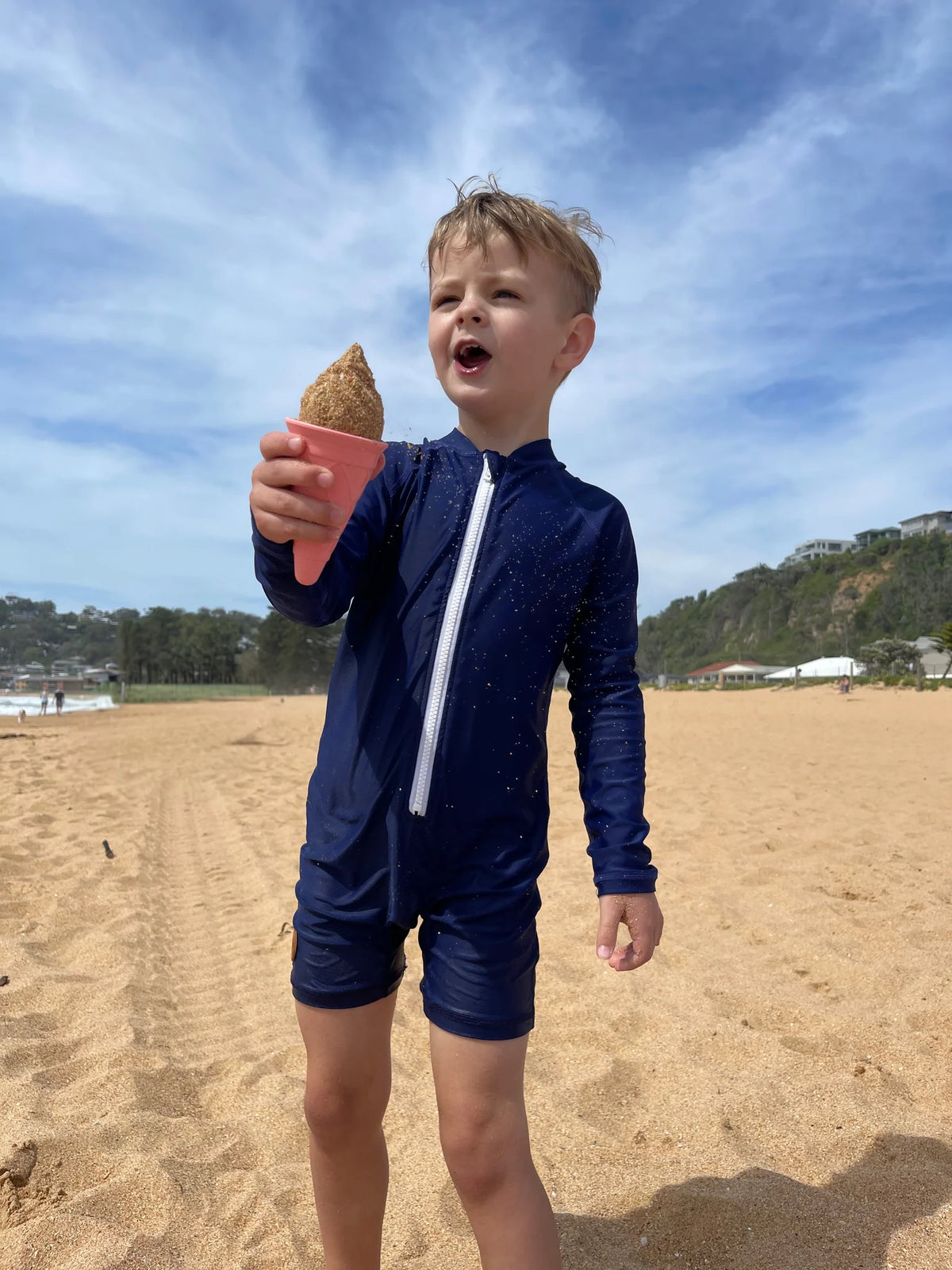 Kicky Swim - One Piece Rashguard Suit | Navy Blue