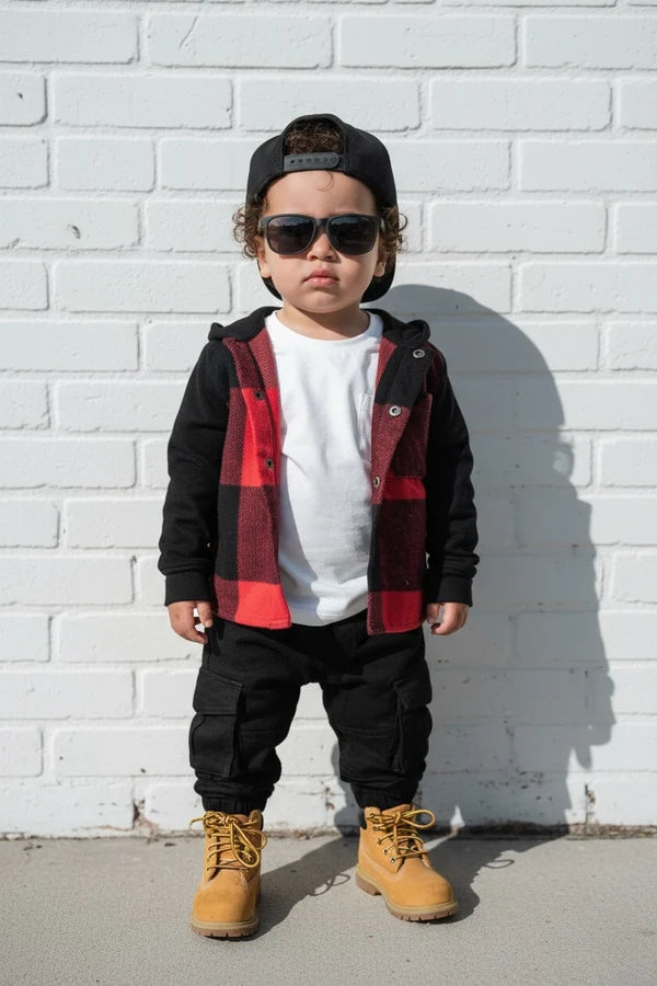 LiL'G & Co. - Checkered Jacket | Red (runs small-size up)