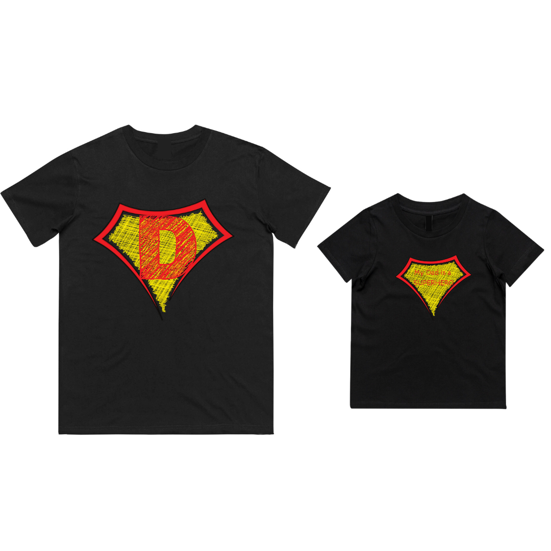 MLW By Design - Matching SUPERDAD Dad Tee and Kid Tee | Various Colours