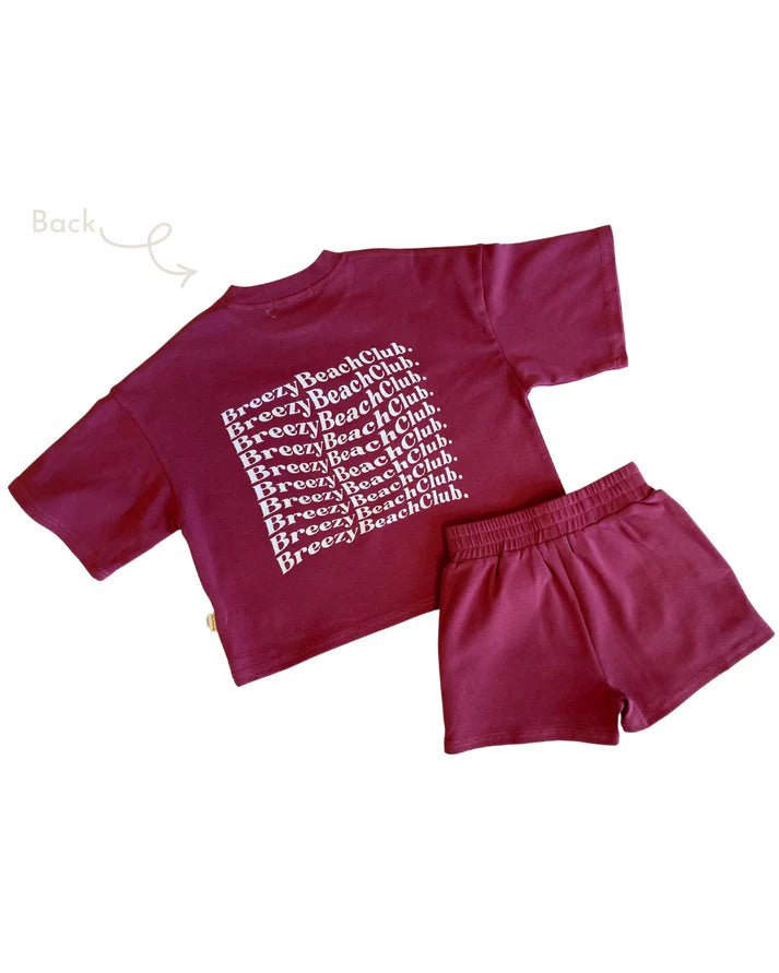 Breezy Co. - Beach Club Set | Maroon