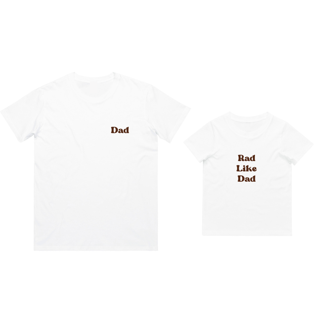 MLW By Design - Matching Rad Like Dad - Dad & Kid Tee | Various Colours