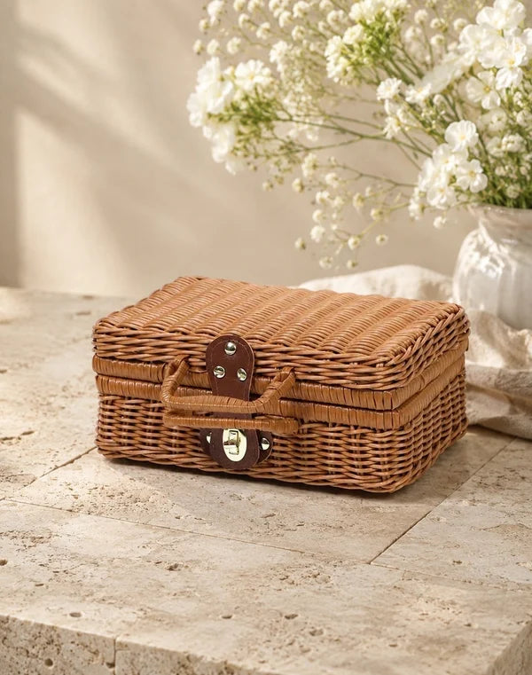Small Land - Baby Gift Set Mini Basket  Suitcase | Unisex Newborn & Baby Shower Gift Box