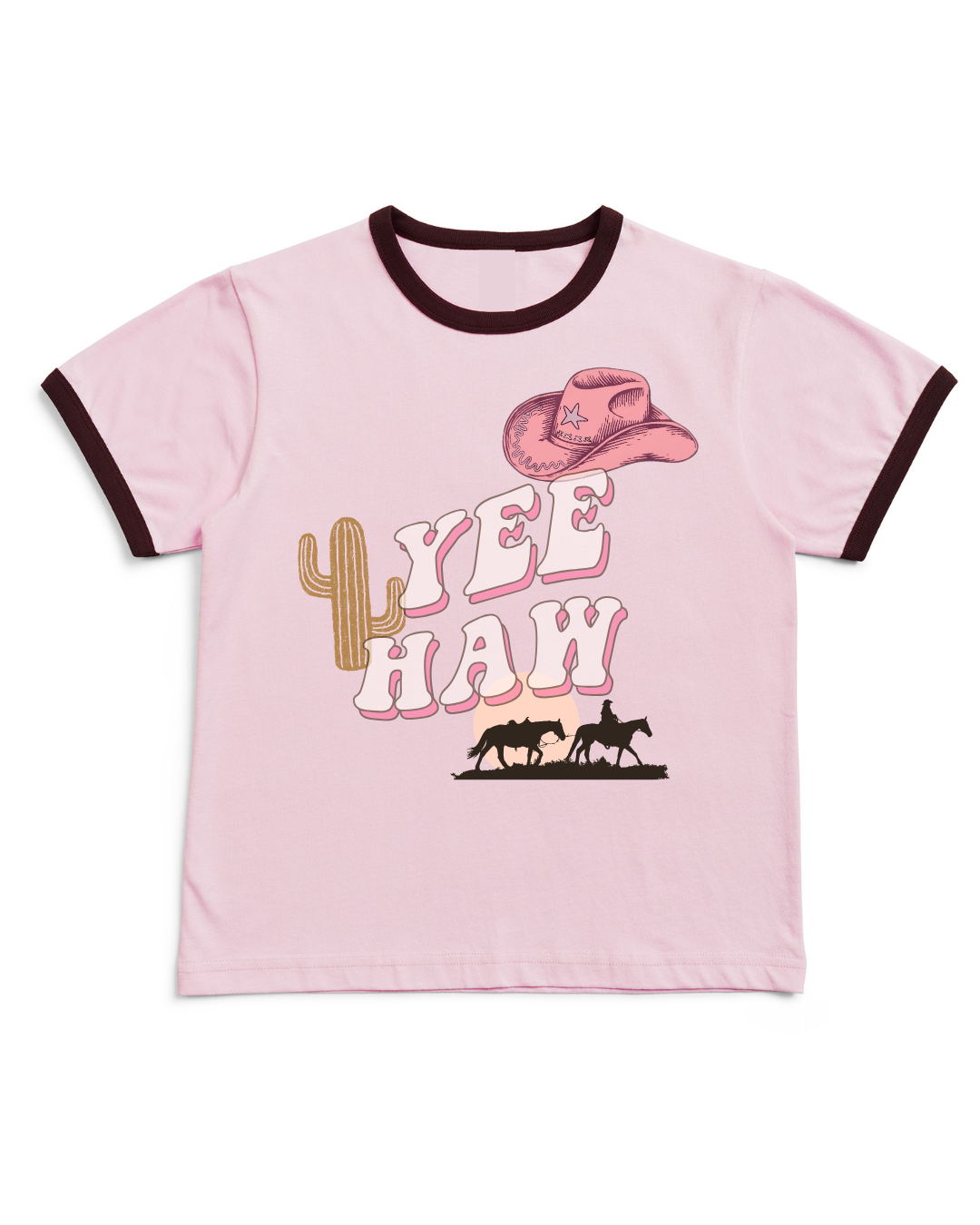 MLW By Design - Yeehaw Pink Ringer Tee