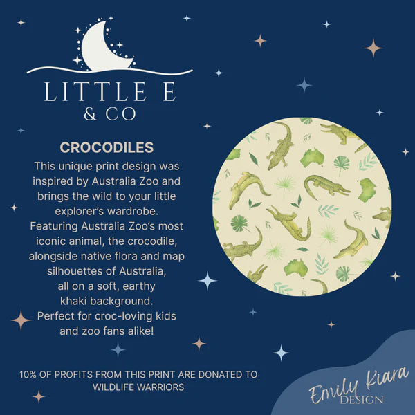Little E & Co - Reusable Swim Nappy & Mini Wet Bag | Crocodiles