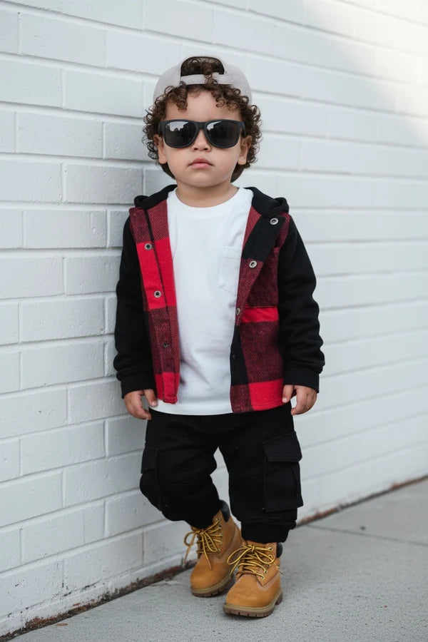 LiL'G & Co. - Checkered Jacket | Red (runs small-size up)