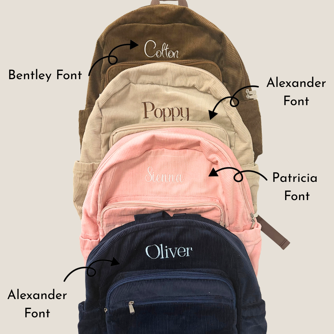 Breezy Co. - Corduroy Backpack Personalised - Chocolate