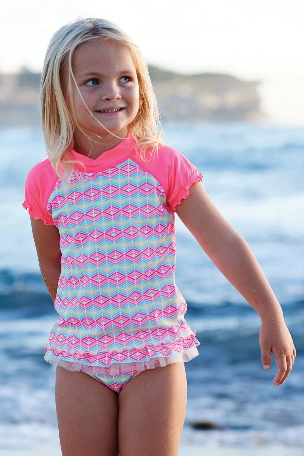 Sparkle Creative - Girls Swim Sun Top | Celebration