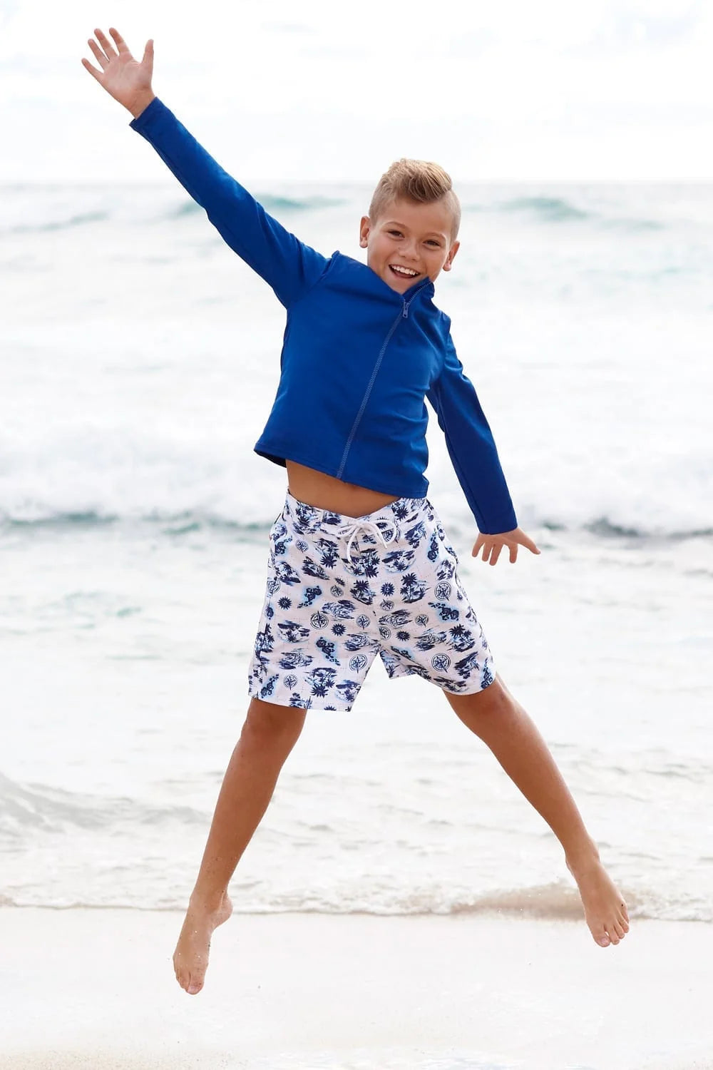 Sparkle Creative - Unisex Zip Up Long Sleeve Sun Top | Blue