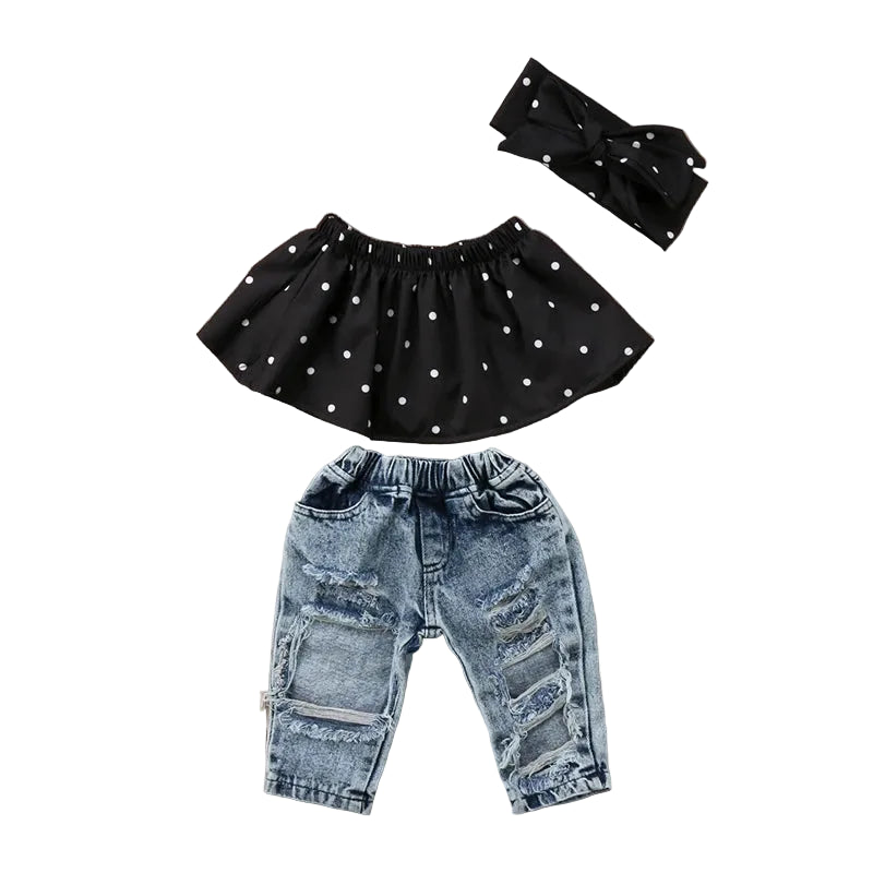 Polka Dot Jeans Set