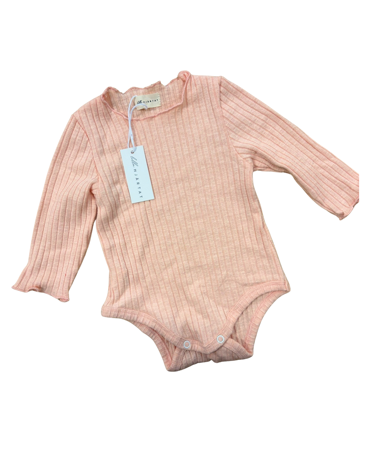 Lilla Hjartat - Scalloped Neck Ribbed Bodysuit | Pastel Orange
