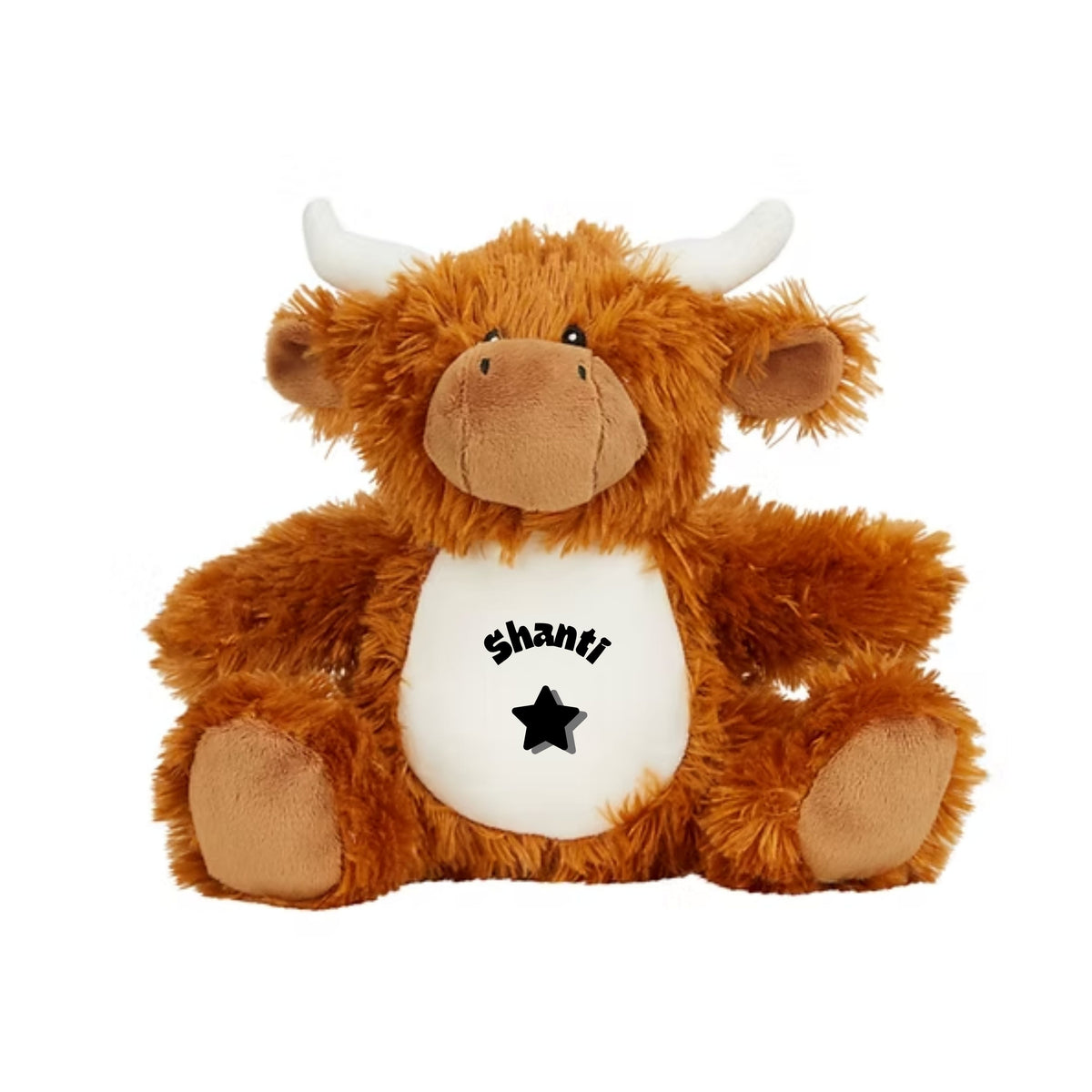 MLW By Design - Personalised Highland Cow Plush Toy | 4 Print Colours