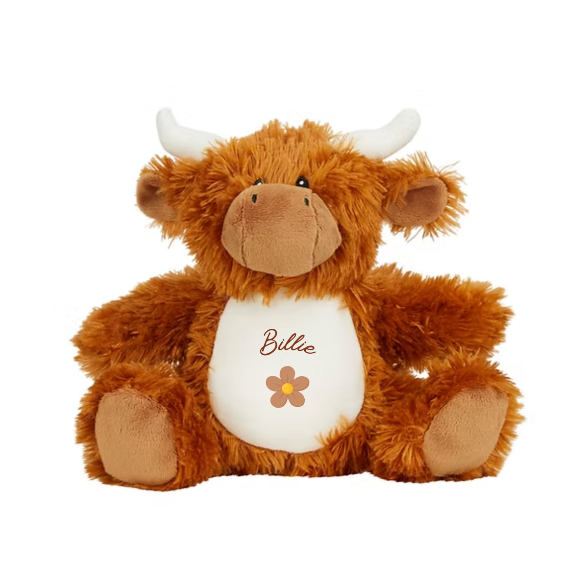 MLW By Design - Personalised Highland Cow Plush Toy | 4 Print Colours