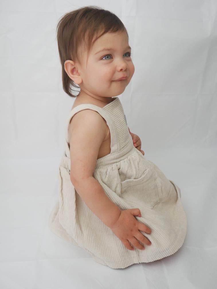 Moss Kids - Sand Corduroy Overalls (CLEARANCE)