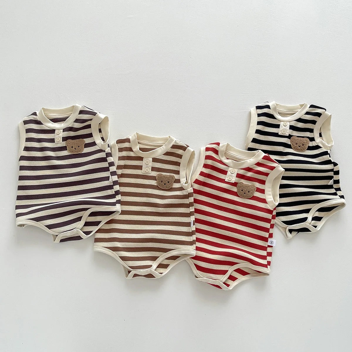 Teddy Stripe Bodysuits | 4 Colours