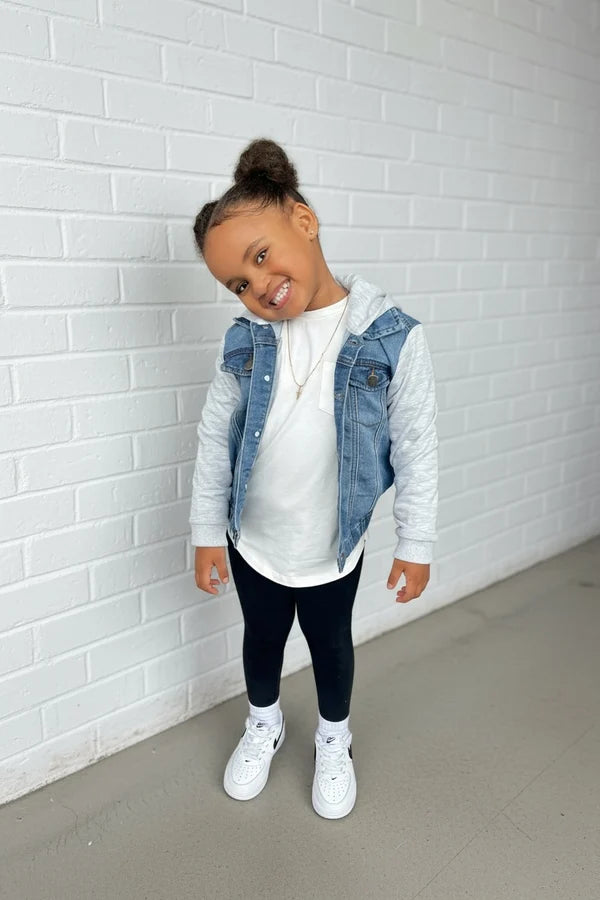 LiL'G & Co. - Stretch Denim Jacket | Light denim & Grey