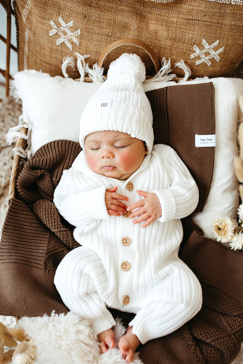 Bare Bebé - Chunky Knit Beanie | Daisy White