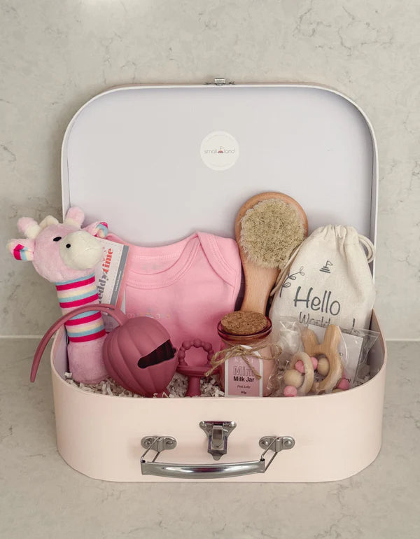 Small Land - Large Baby Girl Gift Box | Newborn & Baby Shower Gift Box