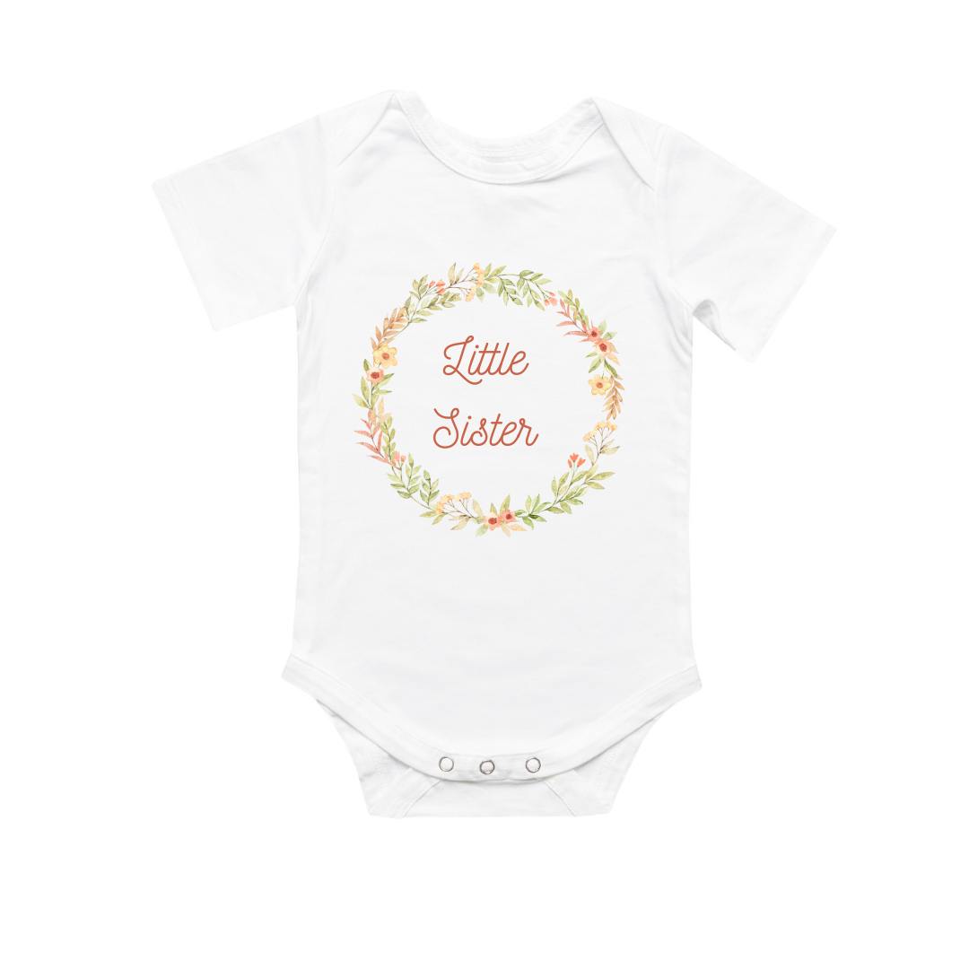 MLW By Design - Floral Little Sister Bodysuit | White