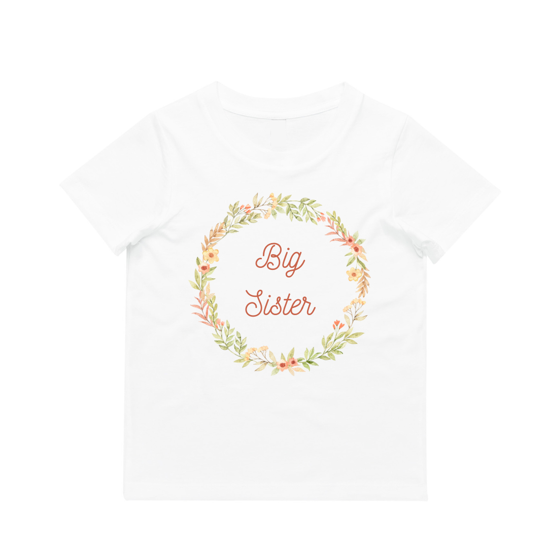 MLW By Design - Floral Big Sister Tee | White