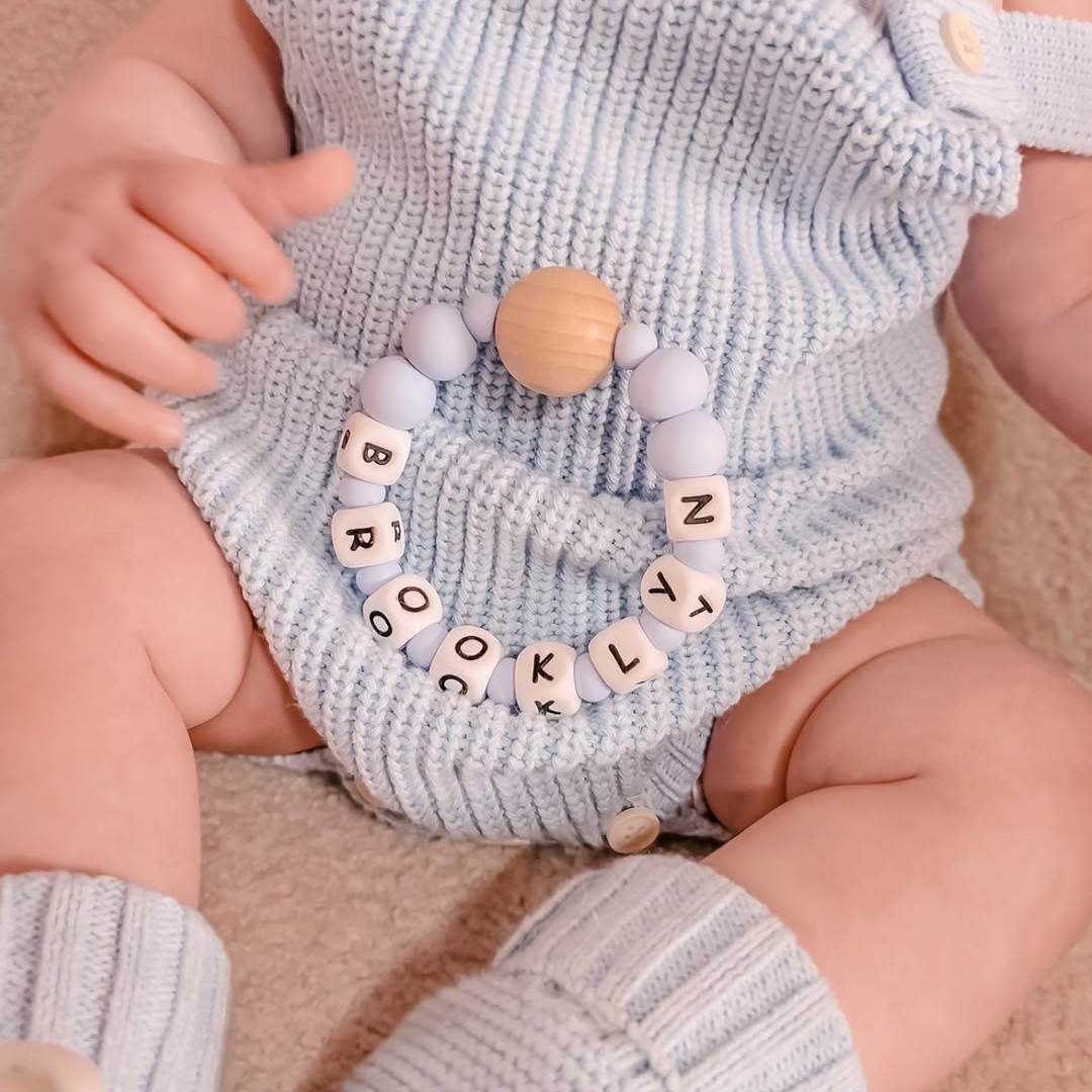 CMC GOLD - Personalised Beech Wood & Silicone Teether
