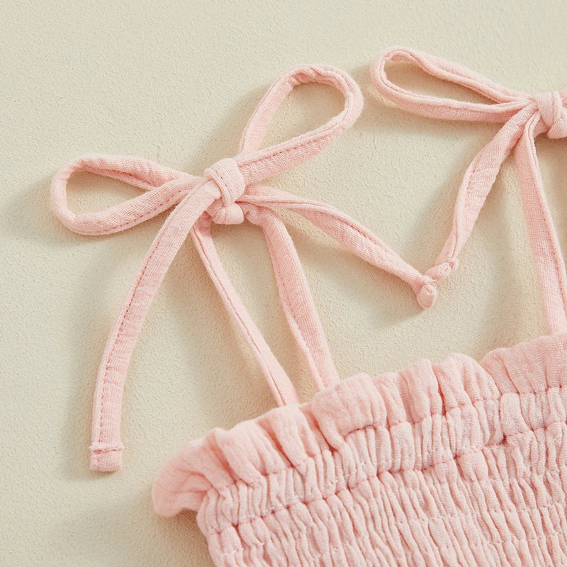 Alessia Romper & Matching Headband | Peach