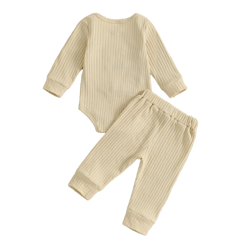 Little Bro Ribbed Set | Beige