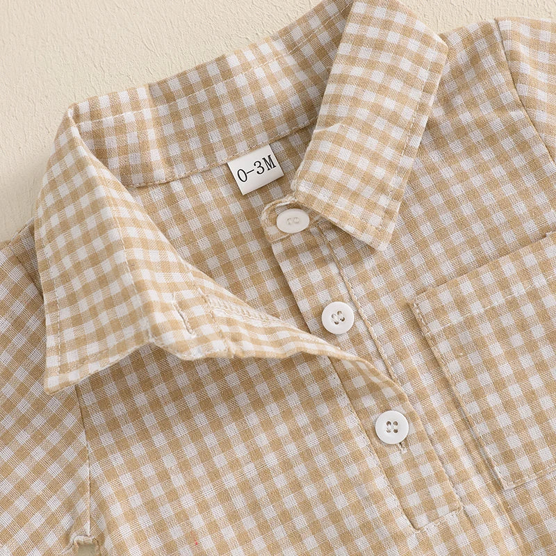 Checkered Pocket Rompers | 3 Colours