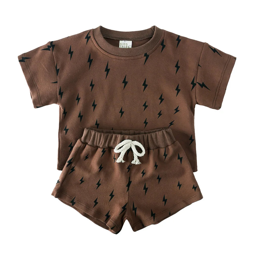 Brown Lightening Short Set
